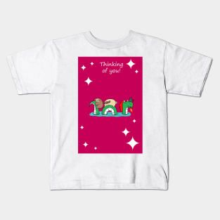 "Thinking of You" Dragon Sloth and Pug Kids T-Shirt